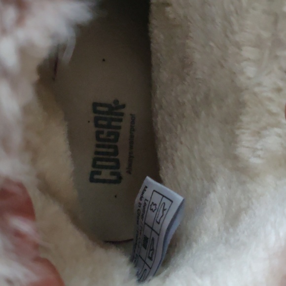 Cougar Penelope waterproof Suede & Rabbit Fur-Trim Wedge Mushroom Booties sz 9 - Picture 10 of 12